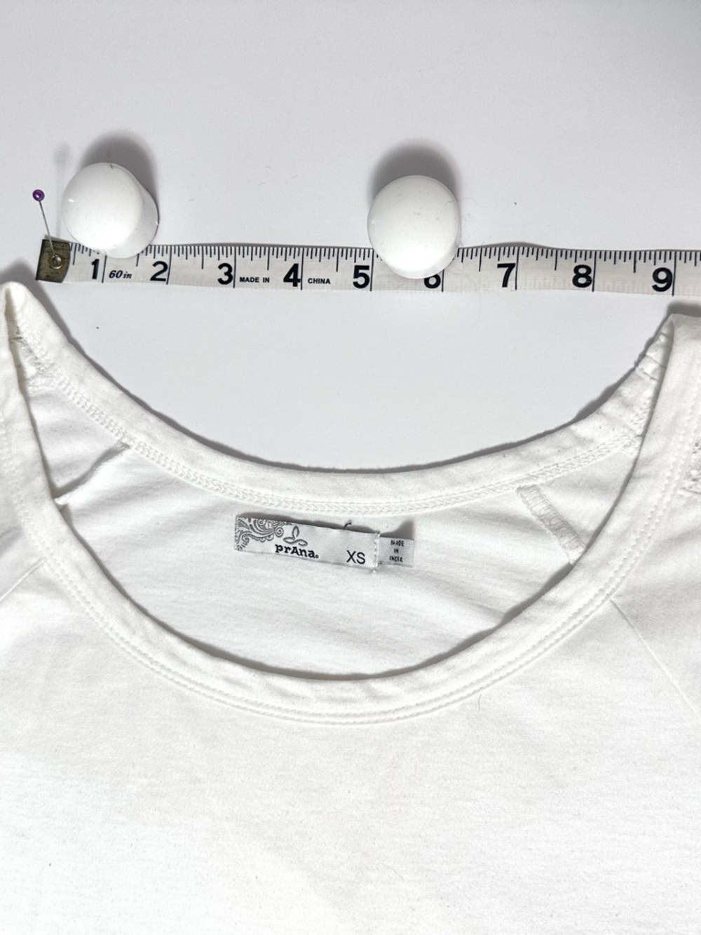 PrAna Alisana top with lace inset sleeves white size XS - Picture 6 of 10